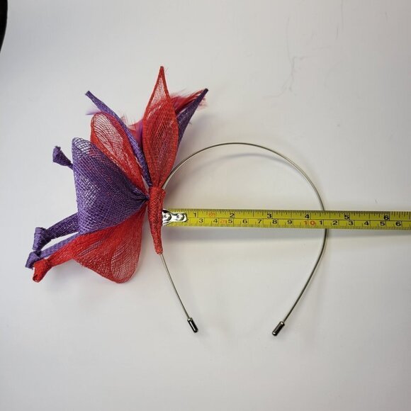 Purple and Red Fascinator Headband Red Headband Fascinator Headband - Picture 6 of 9